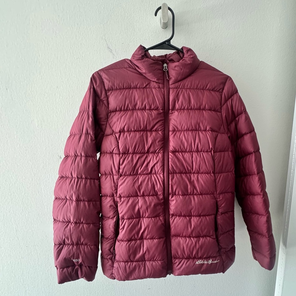 Eddie Bauer Maroon Down Puffer Jacket